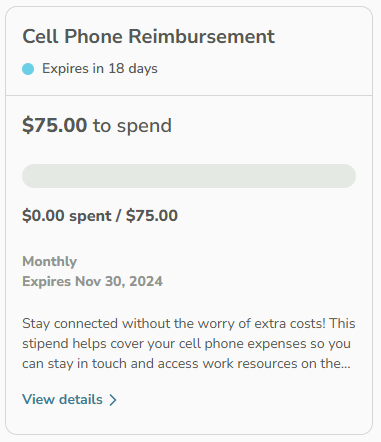 example of cell phone stipend