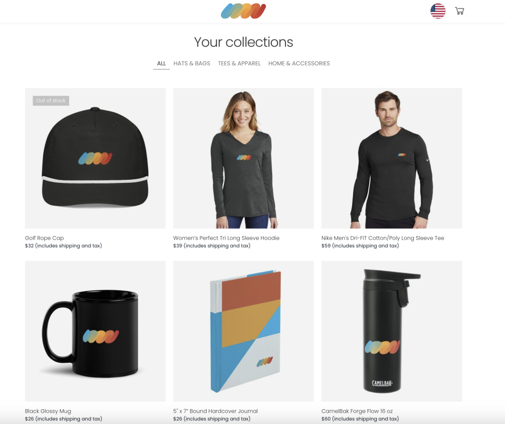 Example of a Company Swag Store from Compt and Snappy