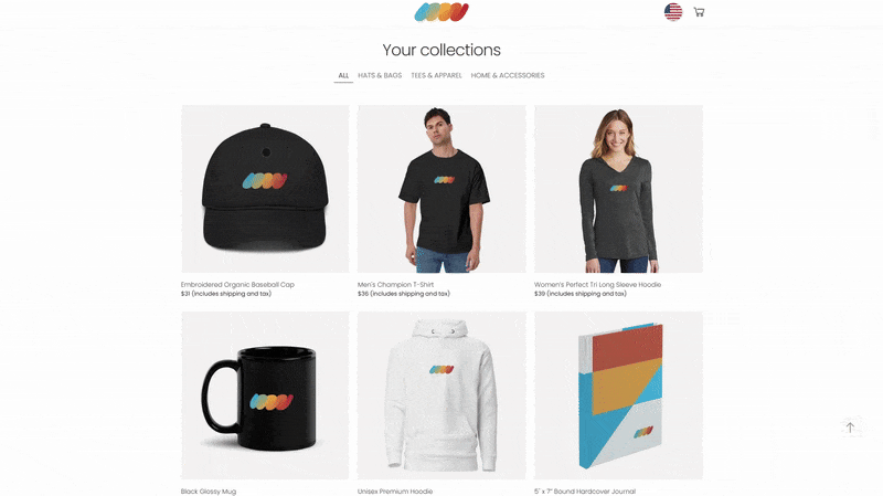 GIF of a sample store using Compt's "Squiggle" icon